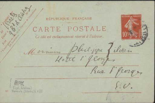 Postcard to Philip Zilcken