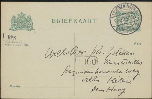 Postcard to Philip Zilcken