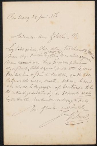 Letter to Philip Zilcken