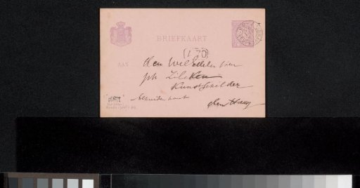 Postcard to Philip Zilcken