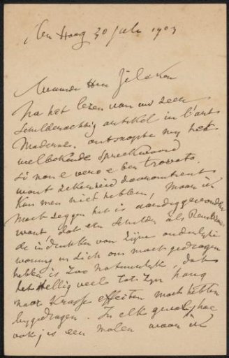 Letter to Philip Zilcken