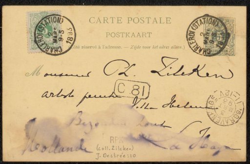 Postcard to Philip Zilcken