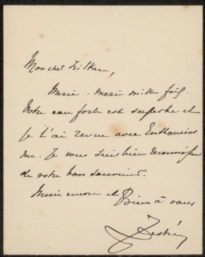Letter to Philip Zilcken
