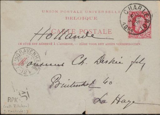 Postcard to Charles Destrée