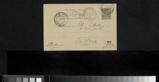 Postcard to Philip Zilcken