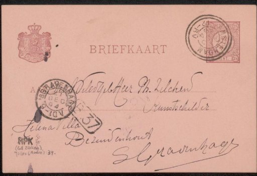 Postcard to Philip Zilcken