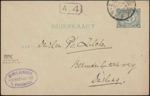 Postcard to Philip Zilcken