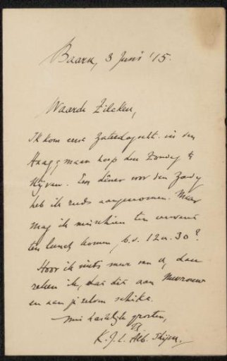 Letter to Philip Zilcken