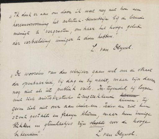 Letter to Philip Zilcken