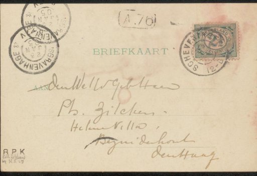 Postcard to Philip Zilcken