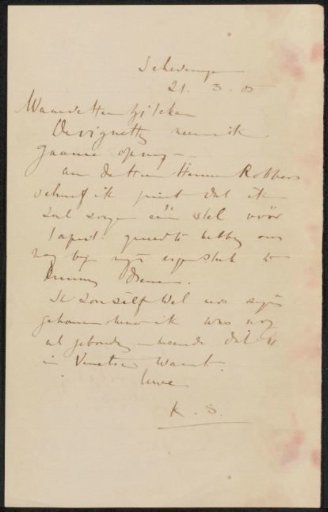 Letter to Philip Zilcken