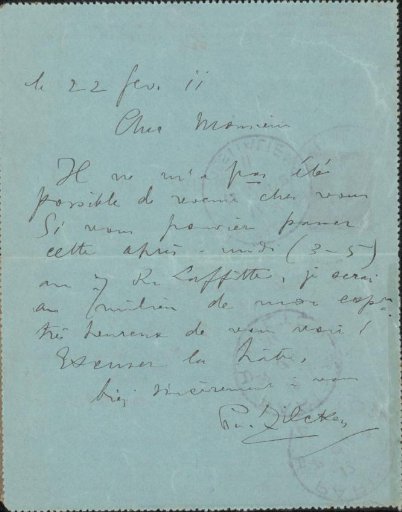 Postcard to Gustave Kahn