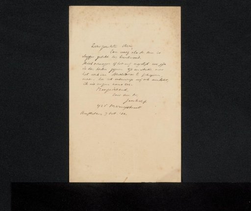 Letter to Philip Zilcken
