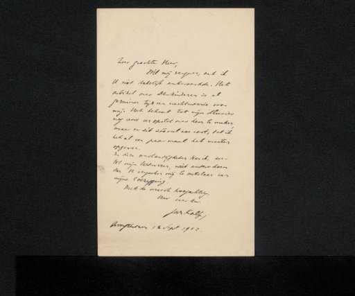 Letter to Philip Zilcken