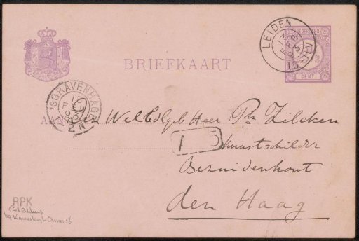 Postcard to Philip Zilcken