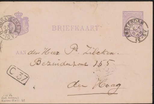 Postcard to Philip Zilcken