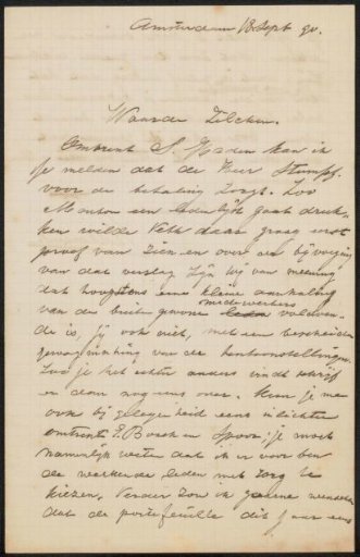 Letter to Philip Zilcken