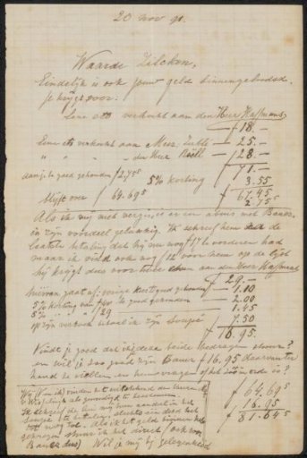 Letter to Philip Zilcken
