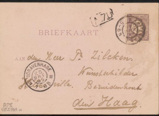 Postcard to Philip Zilcken