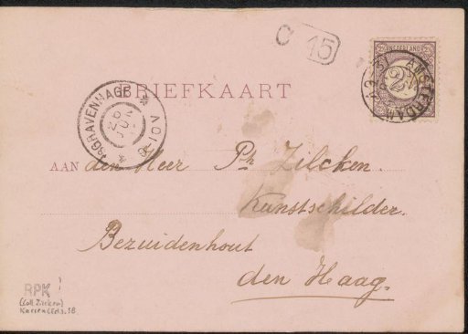 Postcard to Philip Zilcken