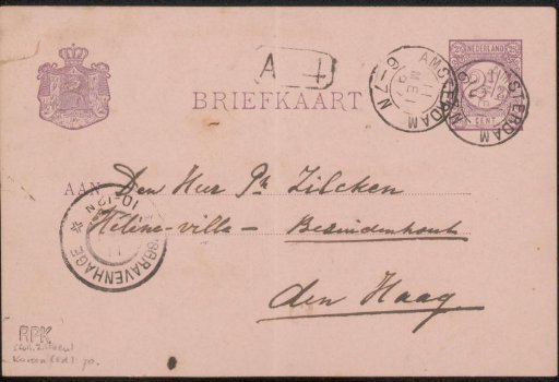 Postcard to Philip Zilcken