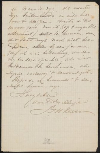 Letter to Philip Zilcken
