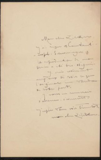 Letter to Philip Zilcken