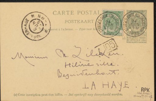 Postcard to Philip Zilcken