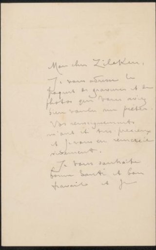 Letter to Philip Zilcken