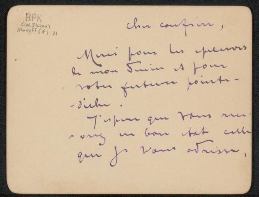 Letter to Philip Zilcken