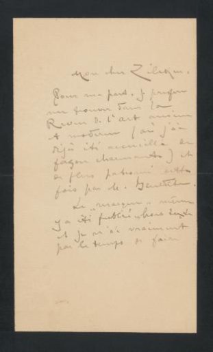 Letter to Philip Zilcken