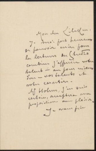 Letter to Philip Zilcken