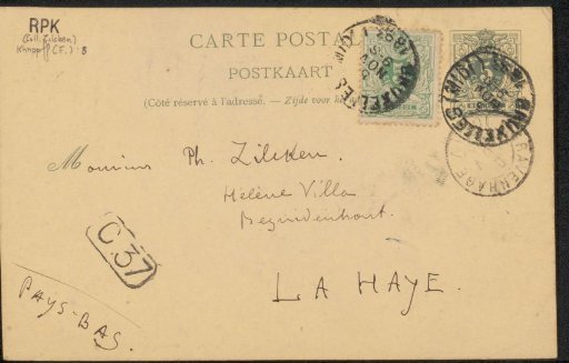 Postcard to Philip Zilcken