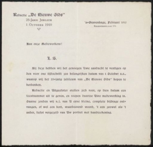 Letter to Philip Zilcken