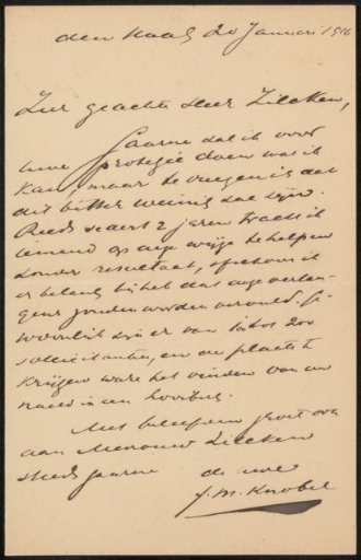 Letter to Philip Zilcken