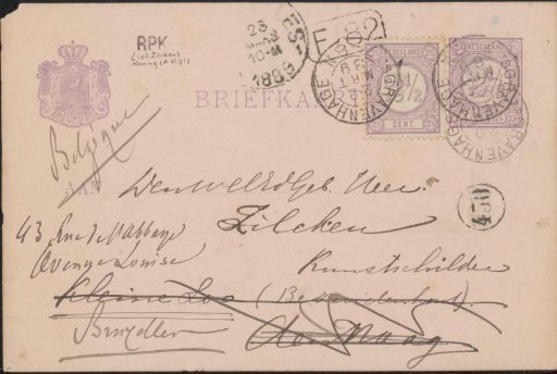 Postcard to Philip Zilcken
