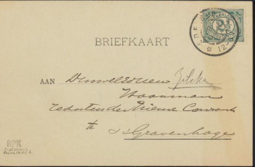 Postcard to Pieter Anne Haaxman