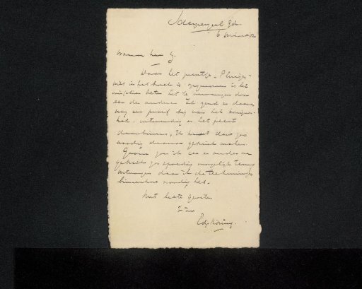 Letter to Philip Zilcken