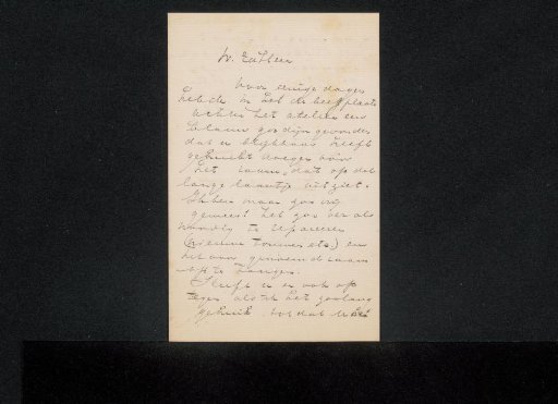 Letter to Philip Zilcken