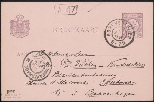 Postcard to Philip Zilcken