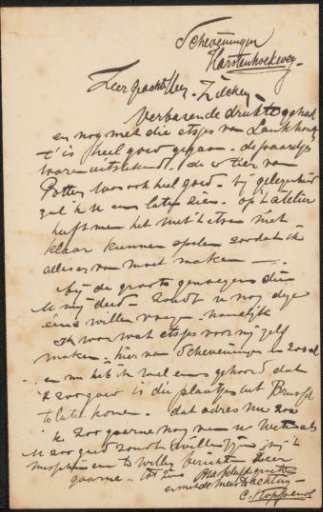 Letter to Philip Zilcken