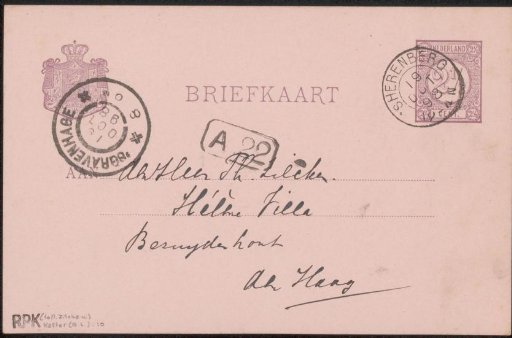 Postcard to Philip Zilcken