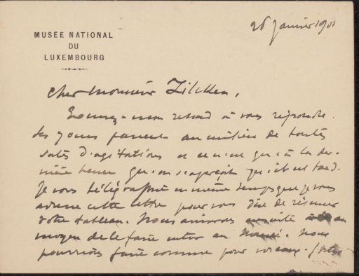 Letter to Philip Zilcken