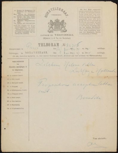 Telegram to Philip Zilcken