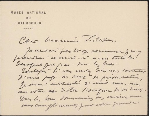 Letter to Philip Zilcken