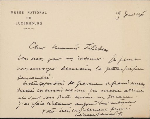 Letter to Philip Zilcken
