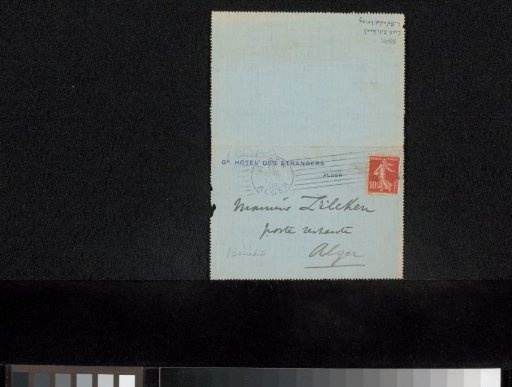 Postcard to Philip Zilcken
