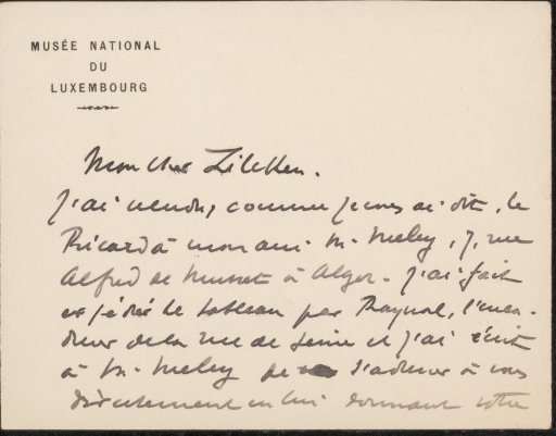 Letter to Philip Zilcken