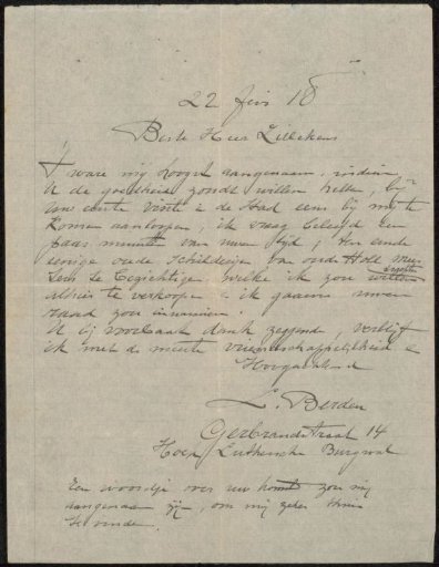 Letter to Philip Zilcken