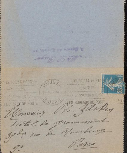 Letter to Philip Zilcken